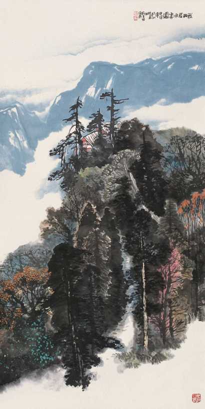 杨松葛 甲申（2004年作） 峨眉雨霁图 镜心